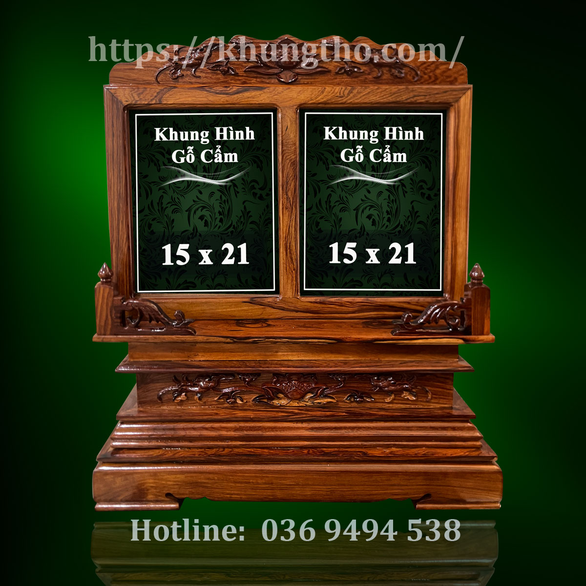 Mẫu khung thờ đôi bằng gỗ tốt