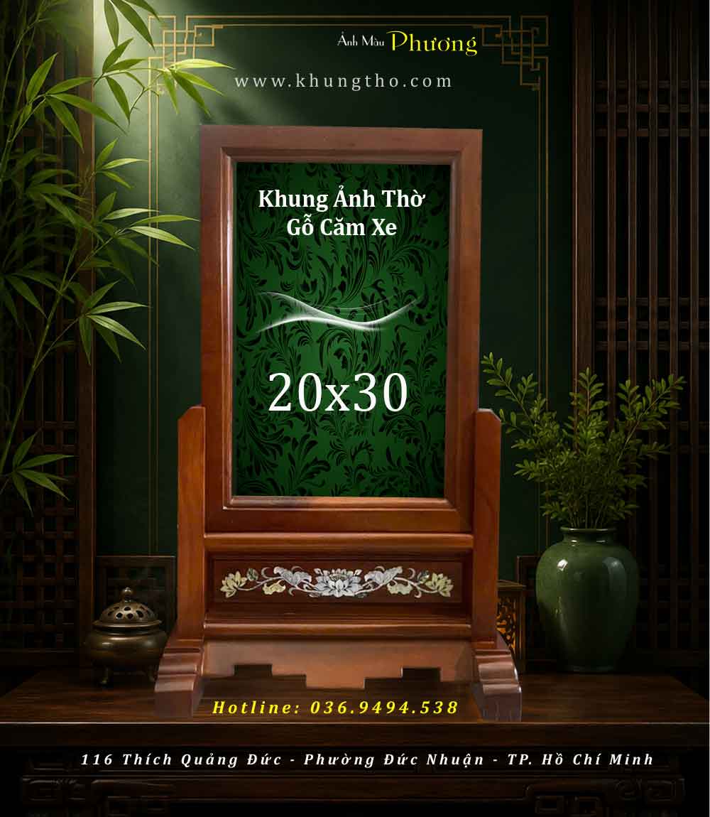 Khung ảnh thờ gỗ căm xe