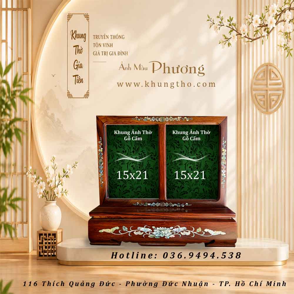 khung ảnh thờ đôi hiện đại